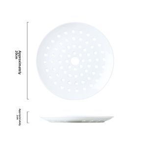 Ceramic round Multi-Hole Steaming Tray Fruit Tray Steamed Fish Tray Steamed Seafood Tray Dumpling Tray Drainage Steaming Grid