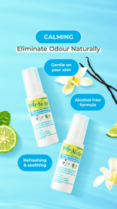 Smelly No More Calming Deodorant Spray with Vanilla & Bergamot Essential Oils 75ml - Mineral Salt Body Care Deodorant for Sensitive Skin