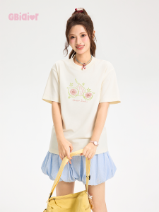 Gbiaior | Cute Cartoon Print Loose T-shirt