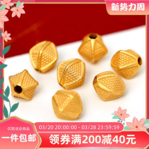 925 Silver Plated Lucky Beads Ancient Silver Prismatic Beads DIY Bracelet Bracelet Spacer Beads Accessories Hand Beading Accessories