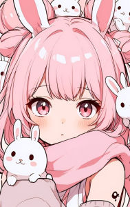 Kayou | Kawaii Pink Hair Figure Anime Bunny Oil Painting By Number Relaxing Hobby Wall Decor for Bedroom or Living Room Gift