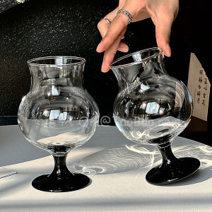 แก้วน้ำชาไม้กางเขนสีดำ แก้วดื่มขนาดใหญ่สำหรับใช้ในบ้าน แก้วน้ำส้มสายชู แก้วเบียร์ แก้วน้ำ แก้วใส แก้วทรงกลม แก้วน้ำดื่มแบบตรง