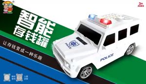 FunTechX Password Fingerprint Face Recognition Piggy Bank Mini Cash Carrier Police Car With Music Toy Car For Children