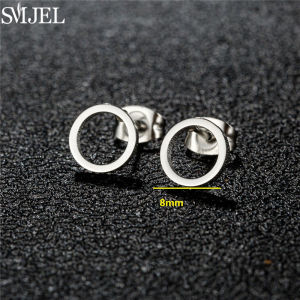 Stainless Steel Mini Stud Earrings Geometric Heart Star Cross Round Ear Cartilage Piercing Jewelry Triangle Shape Studs Gift