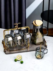 นอร์ดิกแก้วลมอุณหภูมิสูงทนกาต้มน้ําเย็นถ้วยครัวเรือนครบชุด 9 ชิ้น