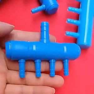 ท่อแยกลมพลาสติก สีน้ำเงิน ท่อเข้า 8MM - ท่อออก 4MM ขนาด 2ทาง-12 ทาง (สำหรับแยกลม ออกเป็นหลายทาง) Distributor valve