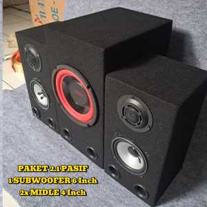 Paket Speaker Subwoofer 6 Inch + Middle // Paket Combo Subwoofer 6 Inch Plus Bok Kotak