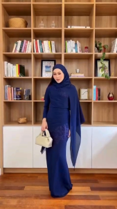 Diana Slim Dress Ceruty Mix Brukat Gamis Dewasa Terbaru 2025 Viral Dress Melayu Wanita Kekinian