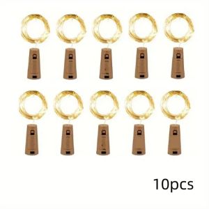 2PC/5PC/10PC 2M20LED Warm White Wine Bottle Stopper Lamp Suitable for Party Wedding Home Bedroom Interior Party Decoration