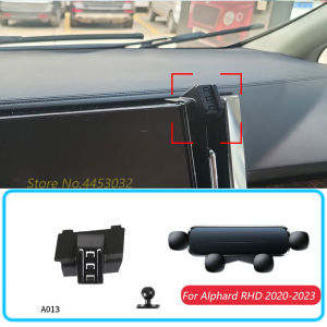 Car Phone Holder For Toyota  Alphard RHD 2020-2023 Gravity Stand Mount Support Horizontal GPS Mobile Bracket Accessories With a