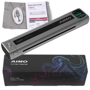 เครื่องพิมพ์ถ่ายโอนลายสักไร้สาย AIMO T08FD ใช้กระดาษถ่ายโอนความร้อน ใช้งานร่วมกับสมาร์ทโฟนและพีซีได้
