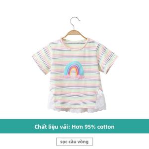Hamqi | Áo Thun Tay Ngắn Sọc Dễ Thương cho Bé Gái