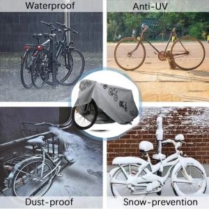 1PC All-Season Bike Cover - Waterproof Sun Rain Dust Proof for Electric/Mountain Bikes Universal Fit (210D Oxford)
