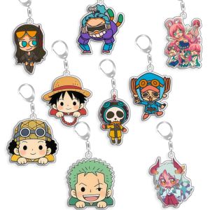 Bandai | Keychain OP OPTCG Card Shirahoshi Nico Robin Backpack Pendant Anime Game Fans Gift Recycled Acrylic Decoration Rare Card Toy