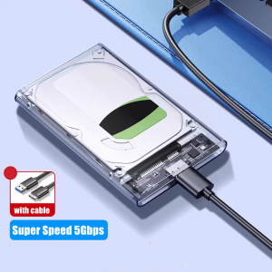 Ultra-Fast USB/Type C to SATA Hard Drive Enclosure - 5Gbps UASP Compatible with 2.5-Inch HDD/SSD for PC Mac Laptops and Desktop