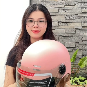 Mũ Bảo Hiểm 1/2 Đầu Có Kính BOSS AT52K Lót Nâu Kính Chống Tia UV Chống Trầy Vỏ ABS Chống Va Đập Hàng Chính Hãng