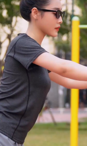 Áo Thun Thể Thao Nữ KSMLOOK Tay Ngắn Cổ Tròn Vải Thấm Hút Tốt Mau Khô Dùng Tập Thể Dục Gym Chạy Yoga Cầu Lông AN504