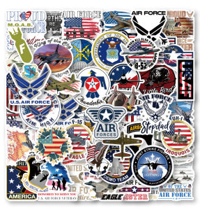 Miếng Dán Trang Trí Máy Bay Chiến Đấu Không Quân Hình Hoạt Hình 50 Miếng Miếng Dán Điện Thoại Di Động Túi Đựng Đồ Uống Miếng Dán Mũ Xe Điện