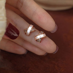 Pianist | Rose Gold Mother of Pearl Clip-On Earrings Silver Pin