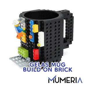 Gelas Cangkir Mug Unik Build on Brick Set Mainan Bongkar Pasang 350 ML Minuman Susu Kopi Teh Hangat Plastik Food Grade