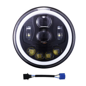 7 inch LED Headlight For Jeep Wrangler JK JKU TJ LJ 1997-2018 H6024 Bulb LED Headlamp with Halo Angel Eyes Turn Signal & DRL