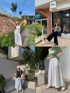 MASISI | Quần Culottes Dành cho Người Mập Kiểu Nếp Nhăn Ống Rộng và Thon Dài 3/4