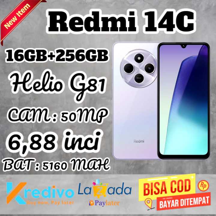 Xiaomi Redmi 14C NFC ram 8+256 GB helio G85 kamera 50 mp garansi