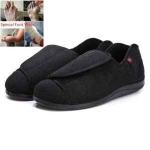FECHENG Women Men Diabetes shoes Extra Wide width Walking  Shoes Adjustable Orthopaedic Fasciitis Easy On Off Closure Shoes swollen feet Plus Size 34-48