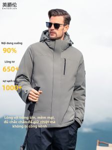 Enjeolon | 90% White Duck Down Detachable Hooded Mens Winter Down Jacket