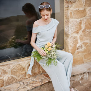 XIANGYING | Sleeveless Linen Lyocell Suit Two Pieces