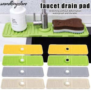 แผ่นซิลิโคนระบายน้ำก๊อกน้ำสำหรับห้องครัวเสื่อดูดซับซิงค์น้ำแผ่นรองหมอนโต๊ะแผ่นป้องกันเคาน์เตอร์ในห้องน้ำ