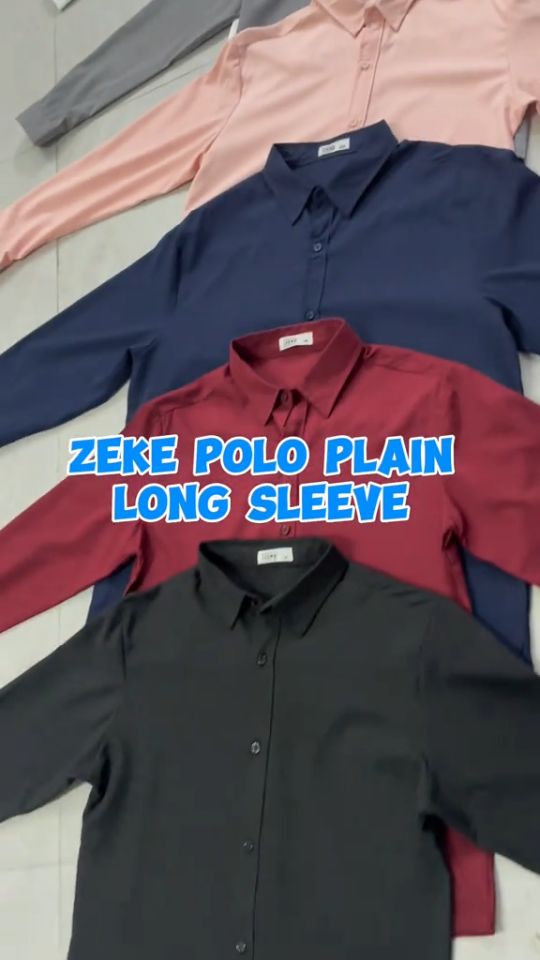 ZEKE A0001 Polo Shirt Menswear Plain Long Sleeve Poloshirt Casual Tops Formal Attire For Men