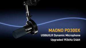 MAONO PD300X USB XLR Dynamic Microphone with Stand Mic for Podcast Gaming Studio Recording Streaming