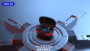 เสียงฟรี Pro60 Pro80 หูฟังบลูทูธไร้สาย TWS Audifonos มีไฟ LED การเสียงรบกวน กันน้ํา สําหรับเล่นเกม bluetooth headphones อุปกรณ์สูงสุด