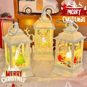 Vintage Portable Oil Lamp Christmas LED Night Lights Battery Powered Home Hanging Lanterns Festive Party Decor Gift New Year