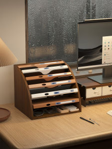 ชั้นวางเอกสารอะครีลิกสำหรับโต๊ะทำงาน ชั้นวางเอกสารแบบพับได้ กล่องเก็บของสำหรับจัดระเบียบเอกสารและวัสดุอ้างอิง