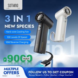 Sothing Engine Power 9000mAh High Speed Handheld Fan 100 Speed 18W Reverse Charging