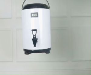 Thermo bucket White with thermometer 10L  Milk Tea Barrel Water Jug for hot cold  Thermos Jug w/ Faucet
