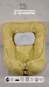 Portable Neutral Sunny Hug Baby Bed Cotton Baby Nest with Baby Pillow Removable Newborn Bed Set Until 12months