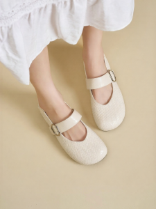 Josiny | French Woven Mary Jane Flat Shoes