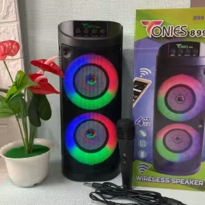 Speaker Bluetooth  Karaoke Besar Super Bass 1 Mic Portabel Advance 8 inch  Dual Speaker Music Box Full Bass Sound System KTV Set Suara Ajaib RGB +Bonus Mic
