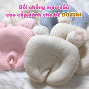 Gối cho bé sơ sinh chống bẹp đầu Dotini gối lõm chống méo đầu cho bé sơ sinh gối em bé Tai Thỏ Lớn