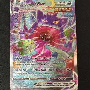 PTCG Game Collection Cards 63*88mm Anime Gengar VMAX Swallow Up English Version Refractive Colorful Flash Texture Child Gift Toy