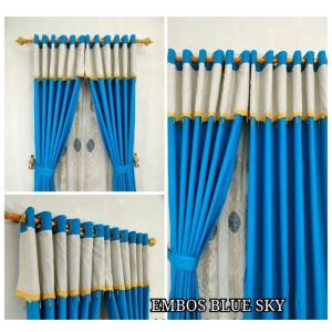 Gorden Renda Premium L 135 x T 240 Polos Embos Desain Mewah | Gorden Premium Pintu & Jendela Free Tali