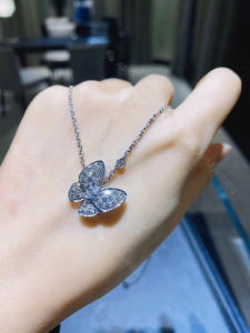 Butterfly Turquoise Necklace S925 Sterling Silver 18K Colored Gold Full Diamond Ring White Mother-of-Pearl Earrings Butterfly Bracelet