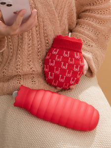 Large Silicone Rubber Hot Water Bag: Menstrual Pain Relief & Explosion-Proof Hand Warmer