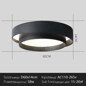 White Black Modern LED Ceiling Lights For Living Room Bedroom Dining Room Dimmable Lamp Indoor Round Square Stepless Fixtures