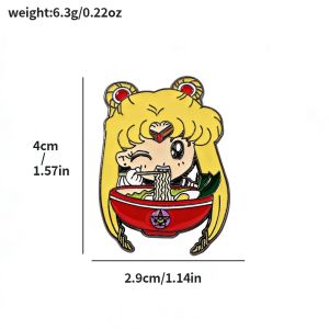 Bandai | Sailor Moon Chibi Usagi Anime Enamel Lapel Pin Metal Brooch for Jackets And Backpacks Collectible Anime Pins