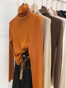 High Neck Wool Knitted Base Layer Top Womens Fashion Commute Pure Color Autumn Winter Stackable Sweater Inner Wear