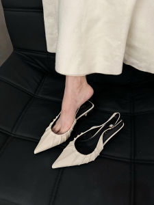 Elegant Pointed Toe High Heels French Style Sandals Women Shoes Spring Summer New Arrival Upgraded Version of Classic Slip-On